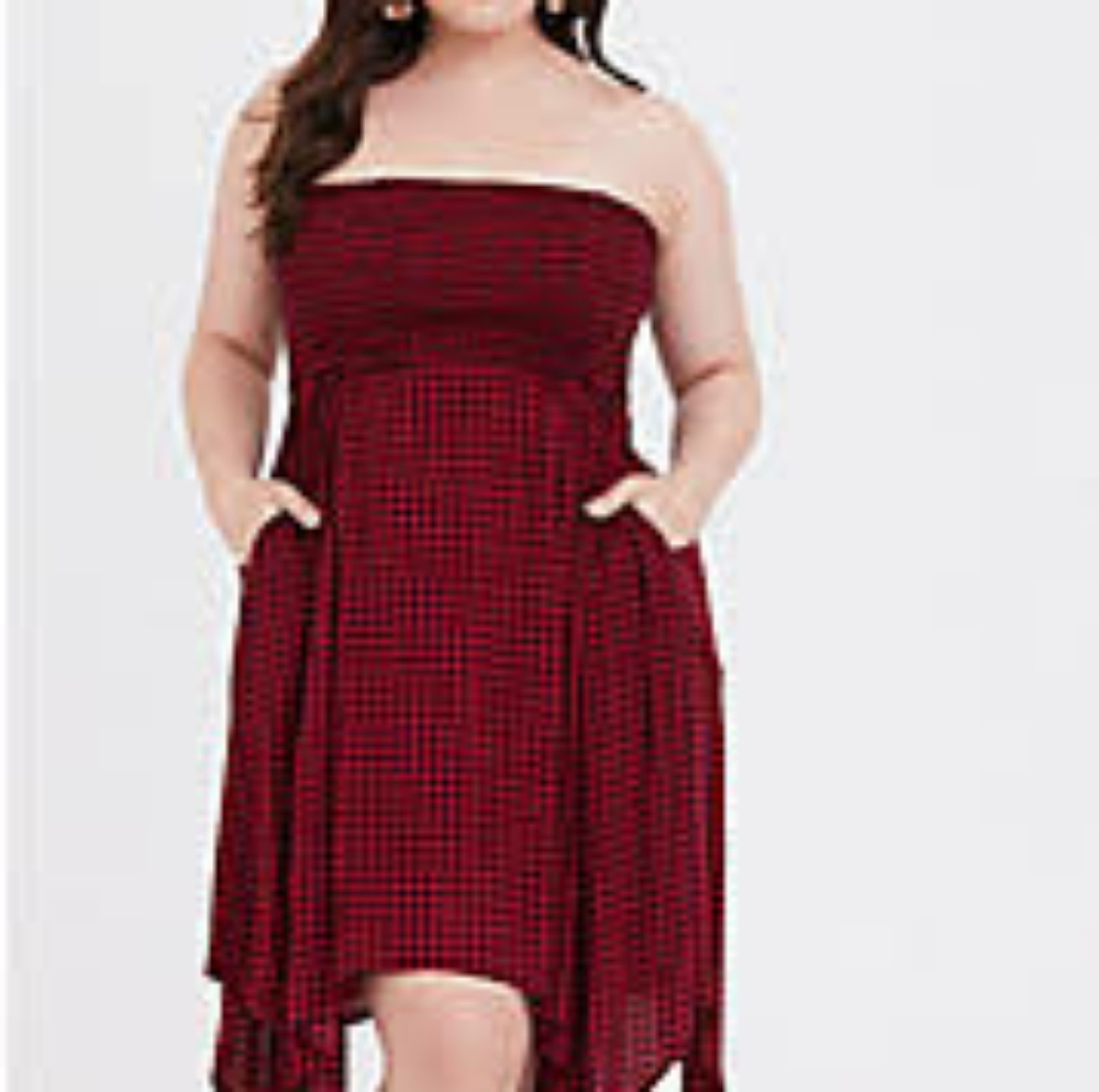Torrid Plaid Strapless Dress